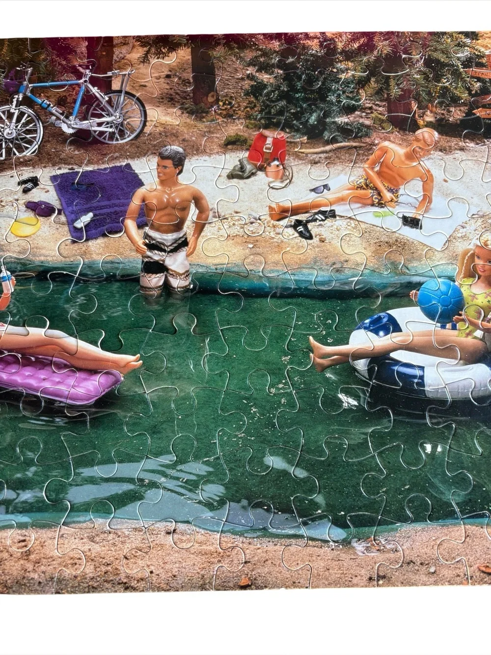 Barbie Vintage 1999 100 Piece Puzzle Lake Beach Scene
